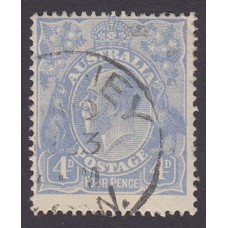 Australian    King George V    4d Blue   Single Crown WMK  Plate Variety 2L36..